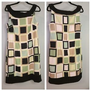 Retro Squared Patterned Dress.